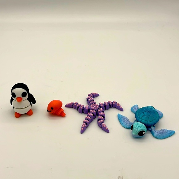 3D printed 4 Pack Water Creatures Fidget Toy Fun Collectible Stress … - Picture 1 of 5
